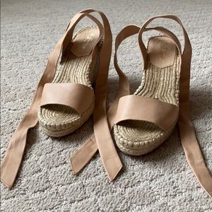 Loeffler Randall Wrap Strap Nude Espadrilles, sz 8